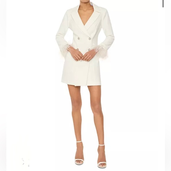 LIKELY Gloria Feather Trim Blazer Jacket Mini Dress Size 8 NWT - Picture 4 of 11